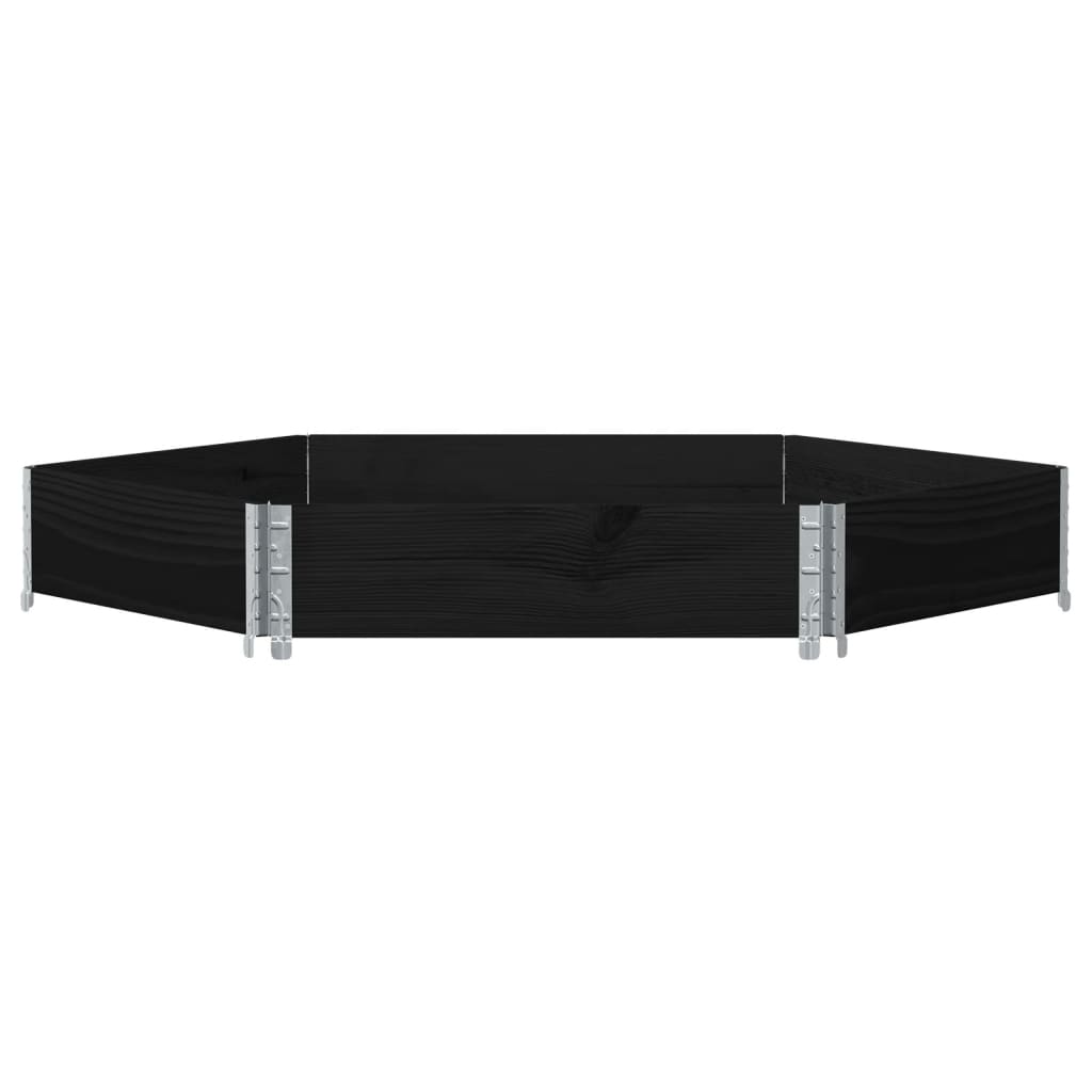 vidaXL Strat înălțat, negru, 160x160 cm, lemn masiv pin, hexagon vidaXL Strat înălțat, negru, 160x160 cm, lemn masiv pin, hexagon