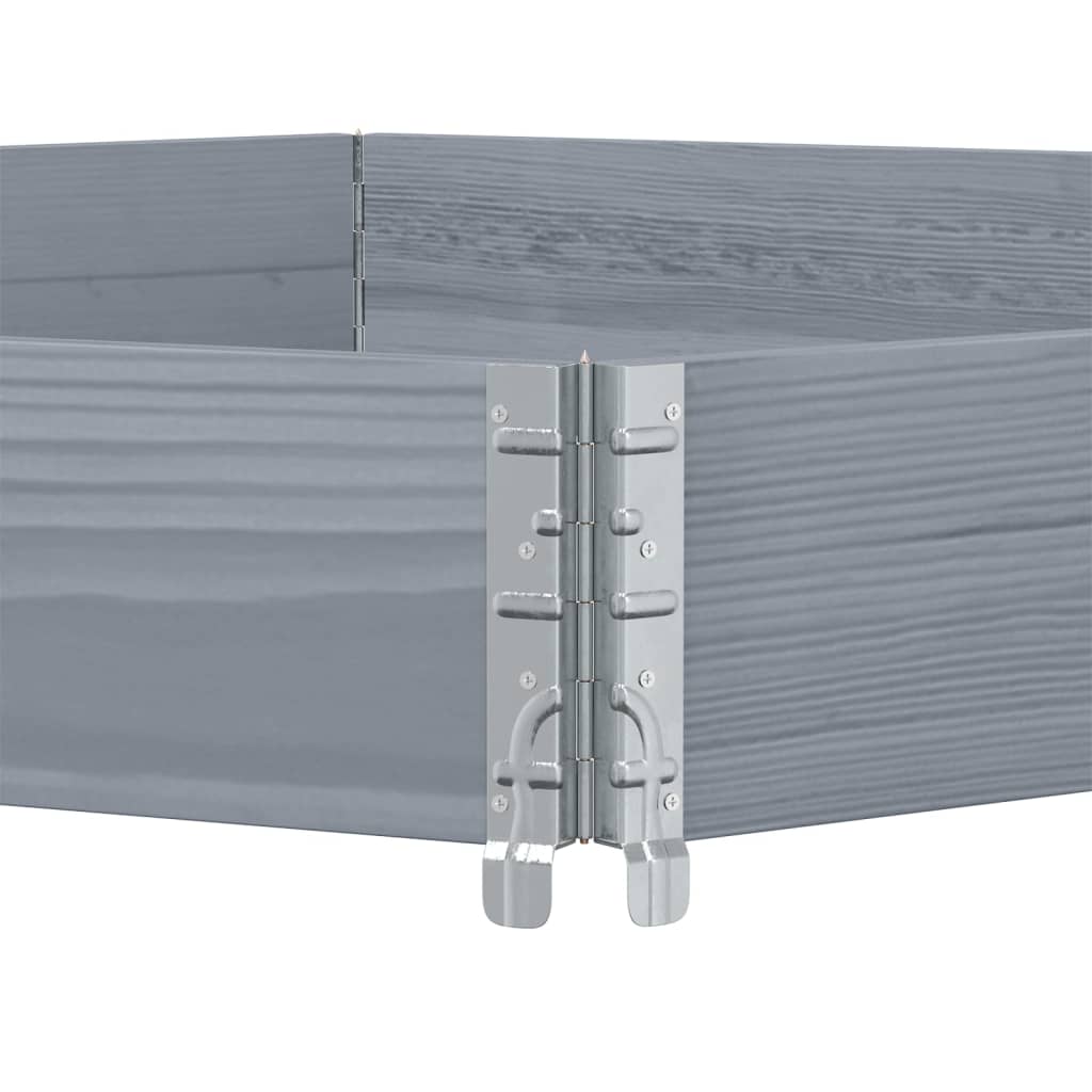 vidaXL Strat înălțat, gri, 160x160 cm, lemn masiv pin, hexagon vidaXL Strat înălțat, gri, 160x160 cm, lemn masiv pin, hexagon