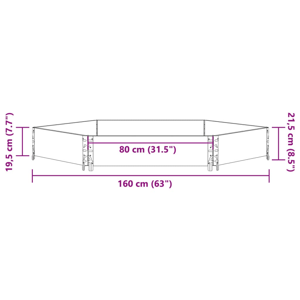 vidaXL Strat înălțat, gri, 160x160 cm, lemn masiv pin, hexagon vidaXL Strat înălțat, gri, 160x160 cm, lemn masiv pin, hexagon