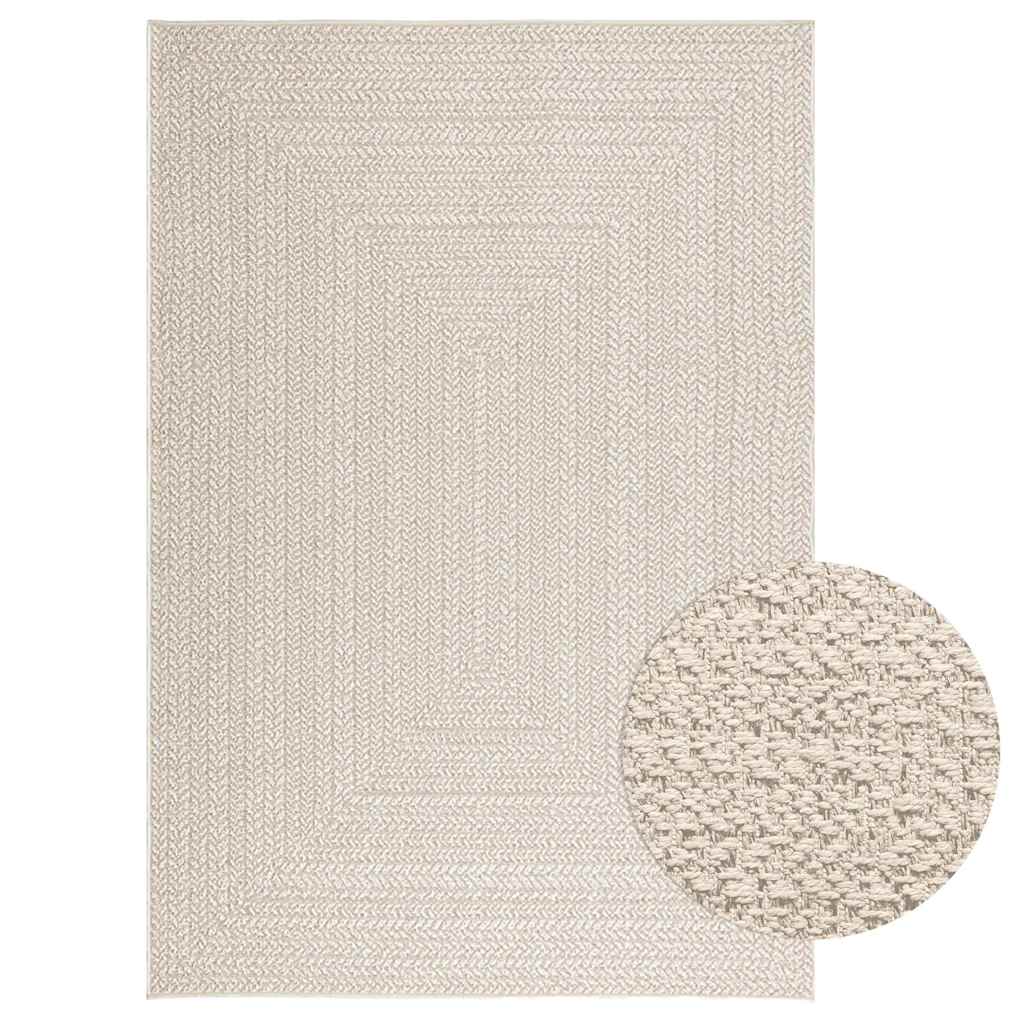 vidaXL Covor „ZIZUR” crem aspect iută pentru interior și exterior vidaXL Covor „ZIZUR” crem aspect iută pentru interior și exterior