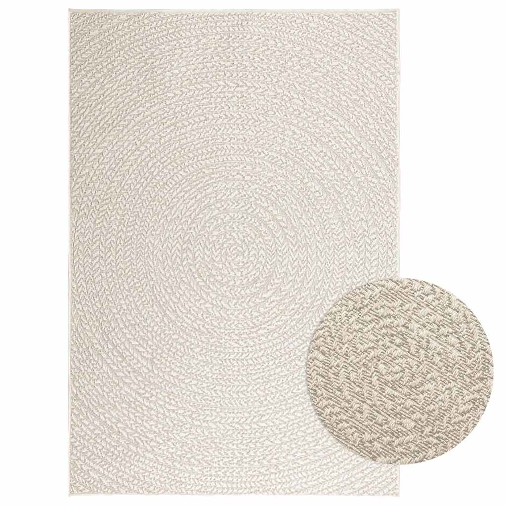 vidaXL Covor „ZIZUR” crem aspect iută pentru interior și exterior vidaXL Covor „ZIZUR” crem aspect iută pentru interior și exterior