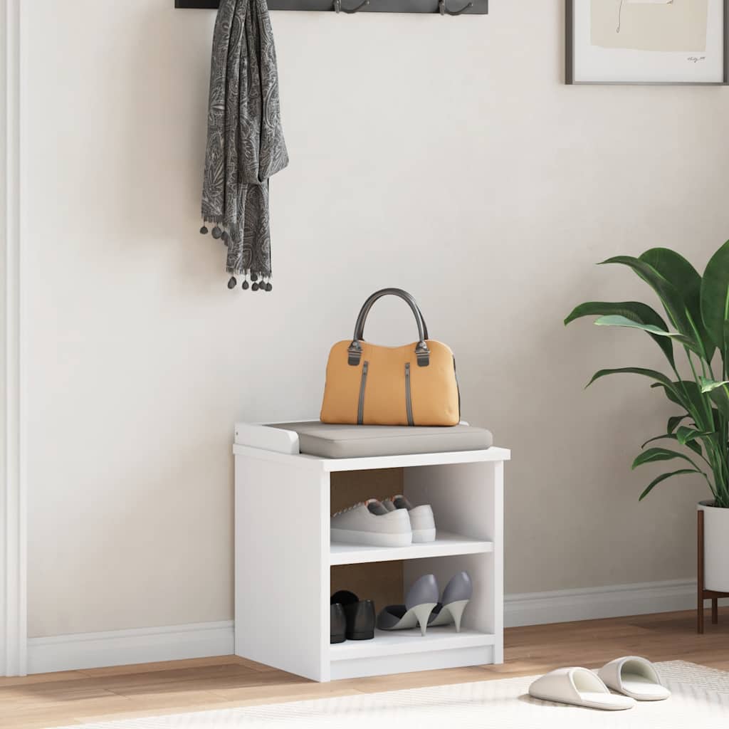 vidaXL Bancă pentru hol „SANDNES” albă 45x40x50 cm, lemn masiv de pin