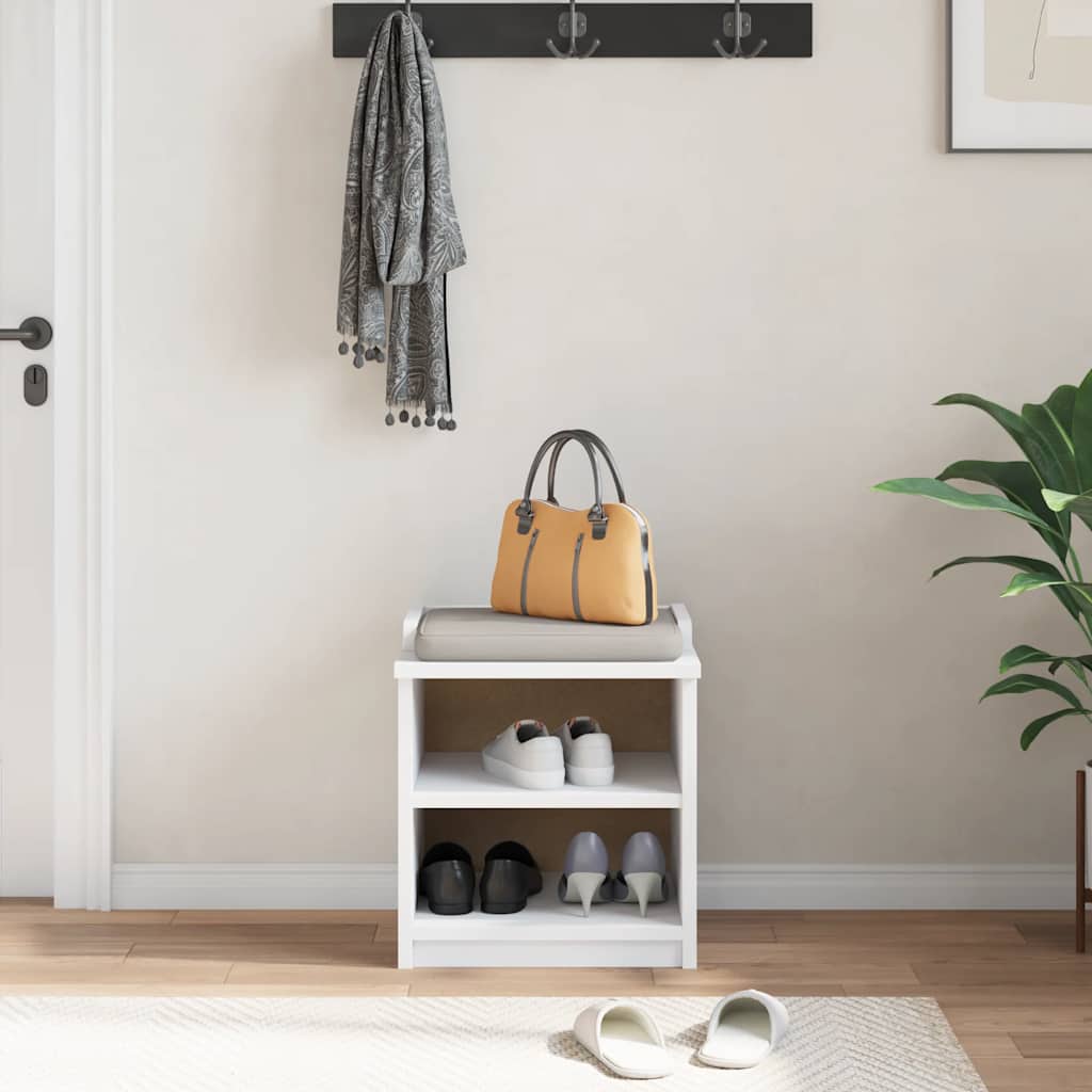 vidaXL Bancă pentru hol „SANDNES” albă 45x40x50 cm, lemn masiv de pin