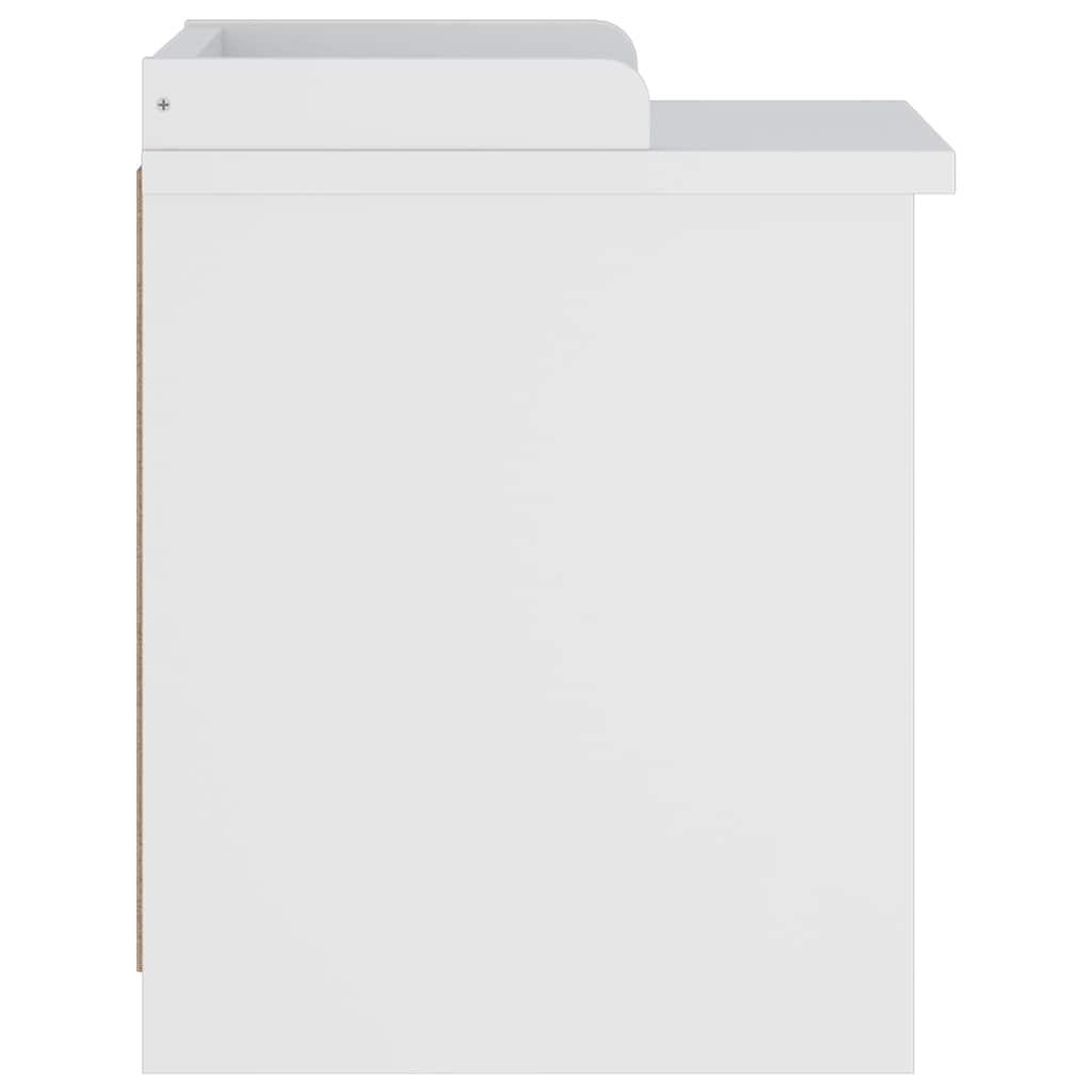 vidaXL Bancă pentru hol „SANDNES” albă 45x40x50 cm, lemn masiv de pin