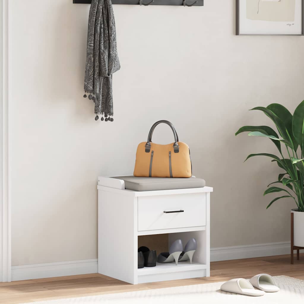 vidaXL Bancă pentru hol „SANDNES” albă 45x40x50 cm, lemn masiv de pin