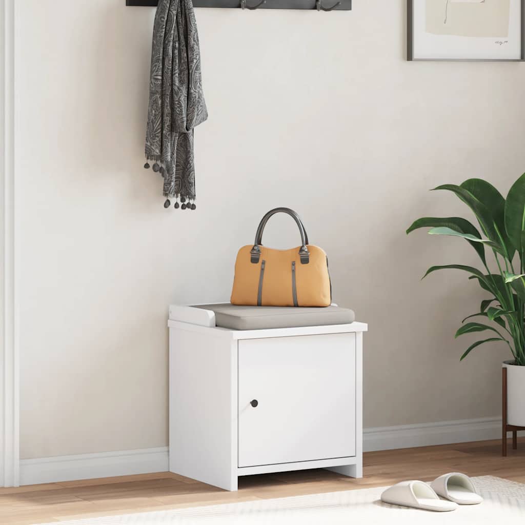 vidaXL Bancă pentru hol „SANDNES” albă 45x40x50 cm, lemn masiv de pin