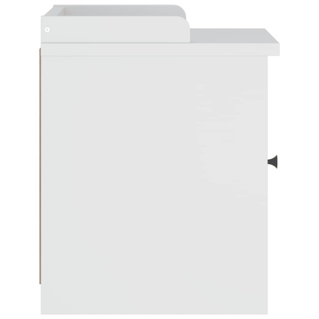 vidaXL Bancă pentru hol „SANDNES” albă 45x40x50 cm, lemn masiv de pin