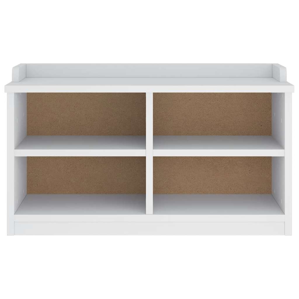 vidaXL Bancă pentru hol „SANDNES” albă 87x40x50 cm, lemn masiv de pin
