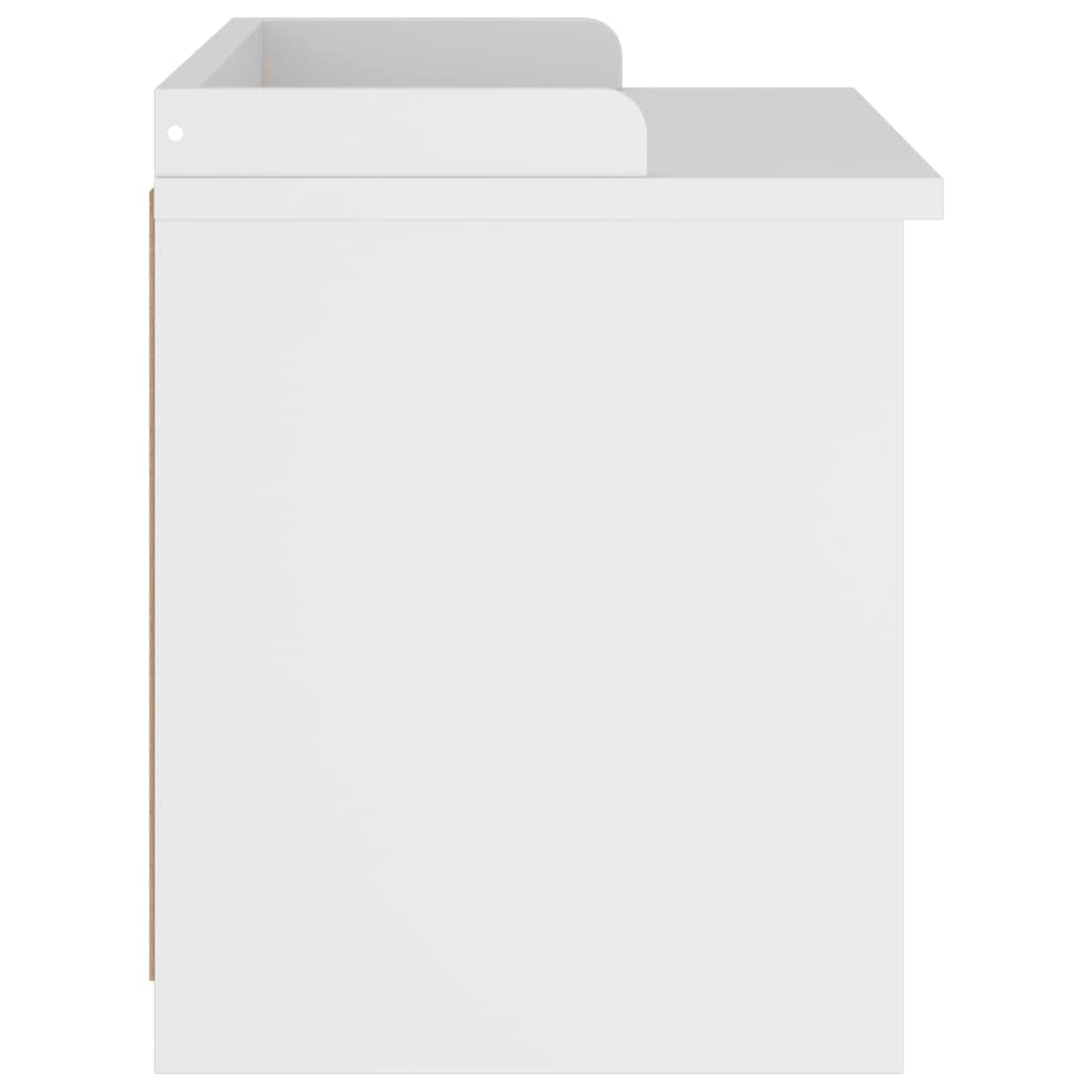 vidaXL Bancă pentru hol „SANDNES” albă 87x40x50 cm, lemn masiv de pin