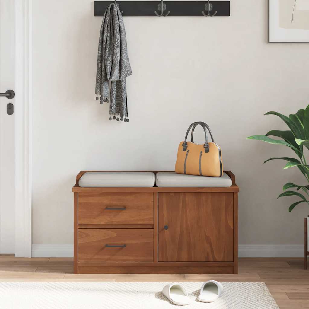 vidaXL Bancă pentru hol „SANDNES” 87x40x50 cm din lemn masiv de pin