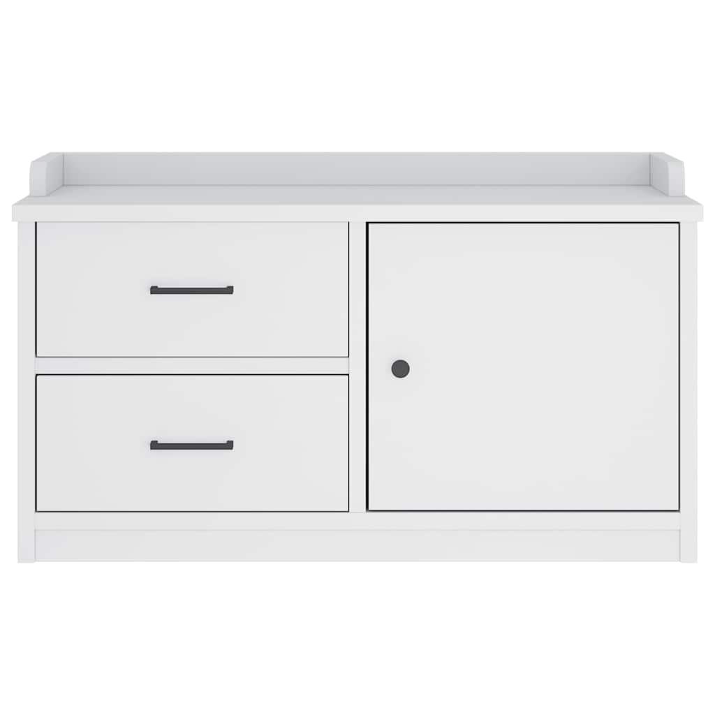 vidaXL Bancă pentru hol „SANDNES” albă 87x40x50 cm, lemn masiv de pin