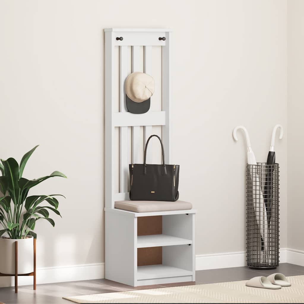 vidaXL Arborele „SANDNES” alb 45x40x159,5 cm lemn masiv de pin vidaXL Arborele „SANDNES” alb 45x40x159,5 cm lemn masiv de pin