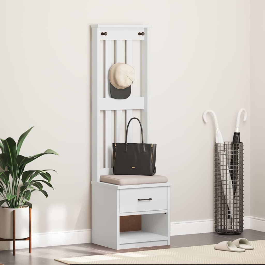 vidaXL Arborele „SANDNES” alb 45x40x159,5 cm lemn masiv de pin vidaXL Arborele „SANDNES” alb 45x40x159,5 cm lemn masiv de pin