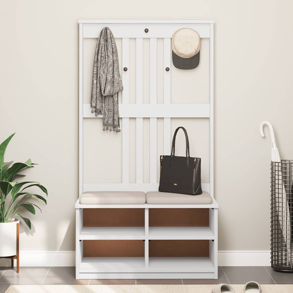 vidaXL Arborele „SANDNES” alb 87x40x159,5 cm lemn masiv de pin