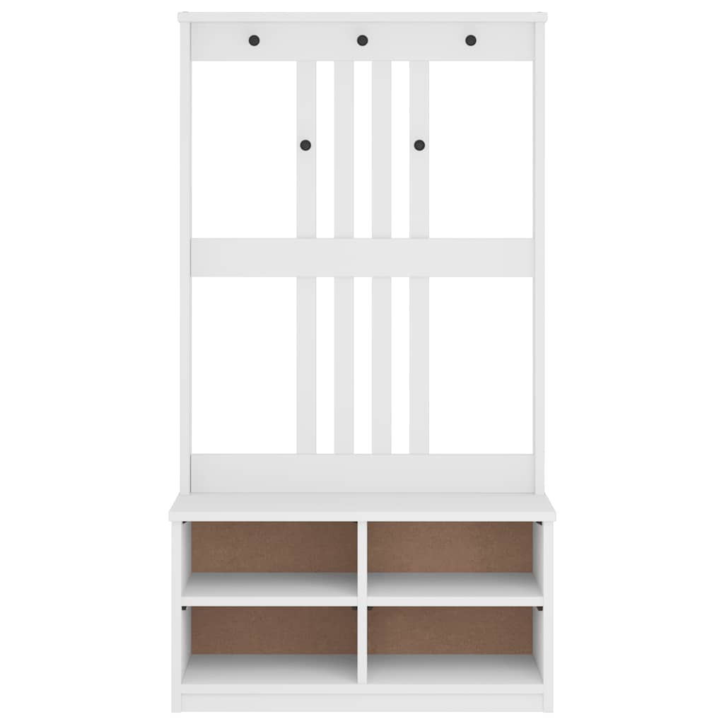 vidaXL Arborele „SANDNES” alb 87x40x159,5 cm lemn masiv de pin
