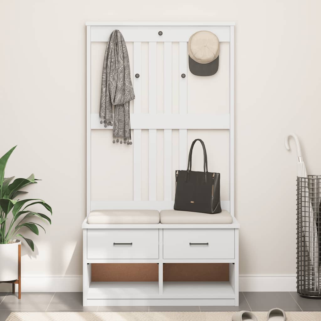 vidaXL Arborele „SANDNES” alb 87x40x159,5 cm lemn masiv de pin vidaXL Arborele „SANDNES” alb 87x40x159,5 cm lemn masiv de pin