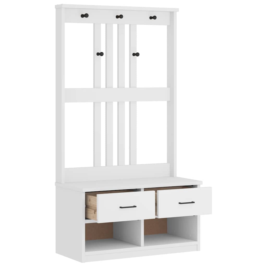 vidaXL Arborele „SANDNES” alb 87x40x159,5 cm lemn masiv de pin vidaXL Arborele „SANDNES” alb 87x40x159,5 cm lemn masiv de pin