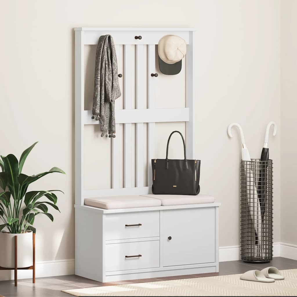 vidaXL Arborele „SANDNES” alb 87x40x159,5 cm lemn masiv de pin vidaXL Arborele „SANDNES” alb 87x40x159,5 cm lemn masiv de pin
