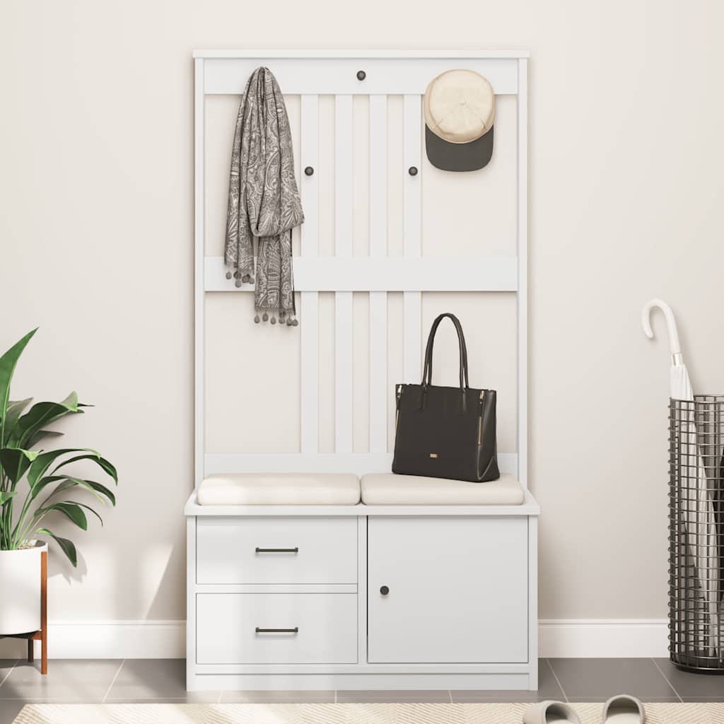 vidaXL Arborele „SANDNES” alb 87x40x159,5 cm lemn masiv de pin vidaXL Arborele „SANDNES” alb 87x40x159,5 cm lemn masiv de pin