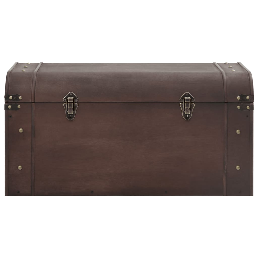 vidaXL Cufăr de comori cu zăvoare maro închis 79,5x39,5x39,5 cm placaj vidaXL Cufăr de comori cu zăvoare maro închis 79,5x39,5x39,5 cm placaj