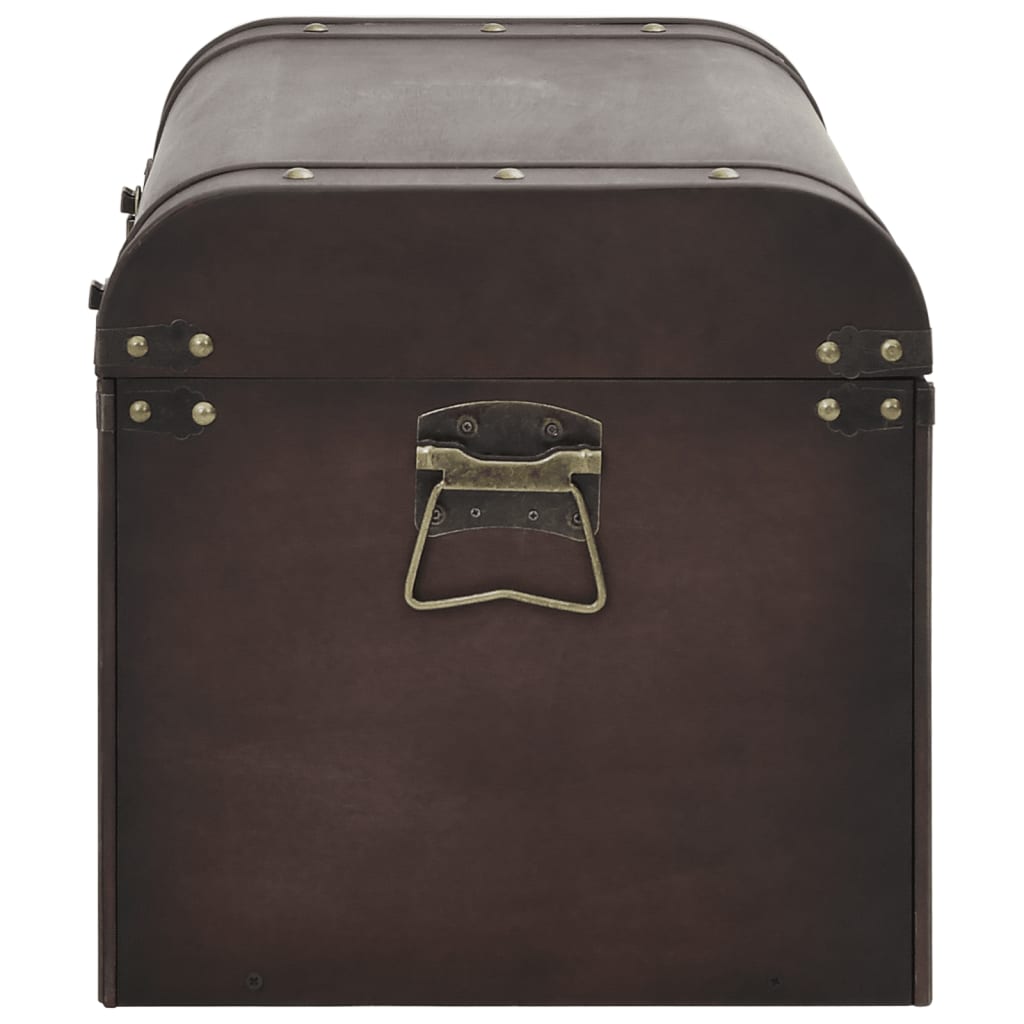 vidaXL Cufăr de comori cu zăvoare maro închis 79,5x39,5x39,5 cm placaj vidaXL Cufăr de comori cu zăvoare maro închis 79,5x39,5x39,5 cm placaj