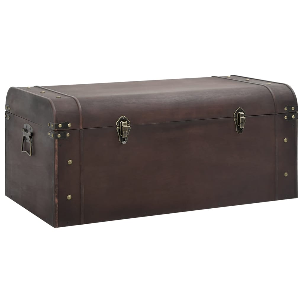 vidaXL Cufăr de comori cu zăvoare maro închis 90x50x39,5 cm placaj vidaXL Cufăr de comori cu zăvoare maro închis 90x50x39,5 cm placaj