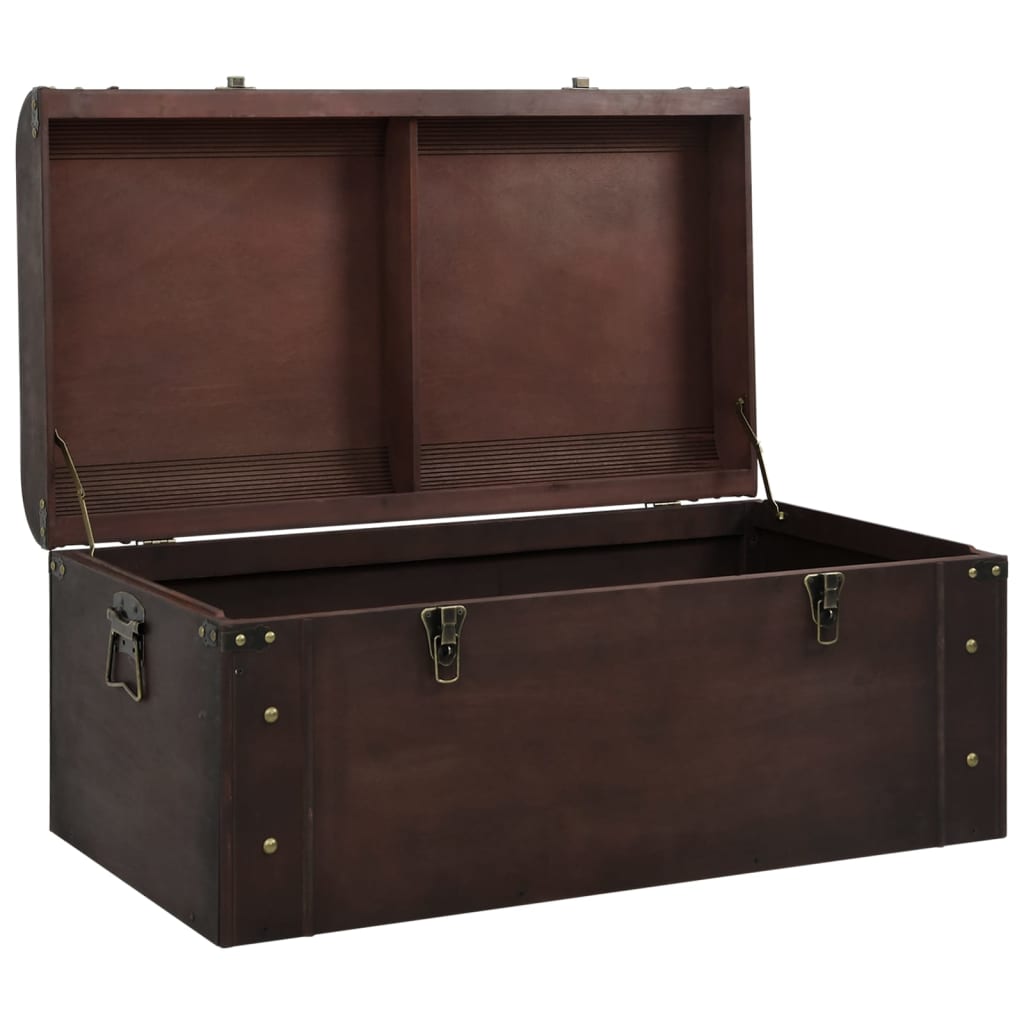 vidaXL Cufăr de comori cu zăvoare maro închis 90x50x39,5 cm placaj vidaXL Cufăr de comori cu zăvoare maro închis 90x50x39,5 cm placaj