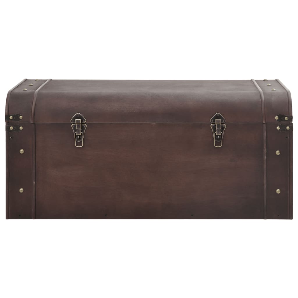 vidaXL Cufăr de comori cu zăvoare maro închis 90x50x39,5 cm placaj vidaXL Cufăr de comori cu zăvoare maro închis 90x50x39,5 cm placaj