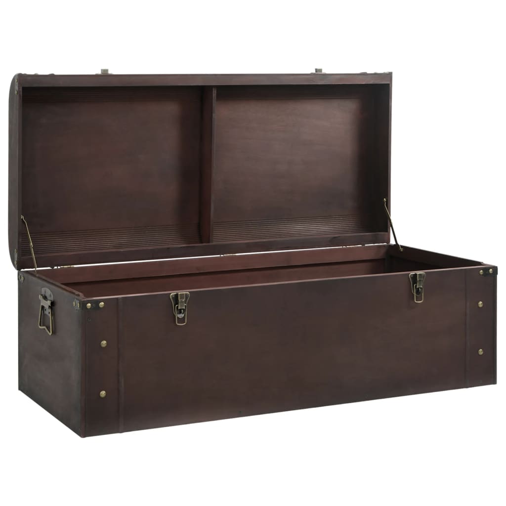vidaXL Cufăr de comori cu zăvoare maro închis 110x50x39,5 cm placaj vidaXL Cufăr de comori cu zăvoare maro închis 110x50x39,5 cm placaj
