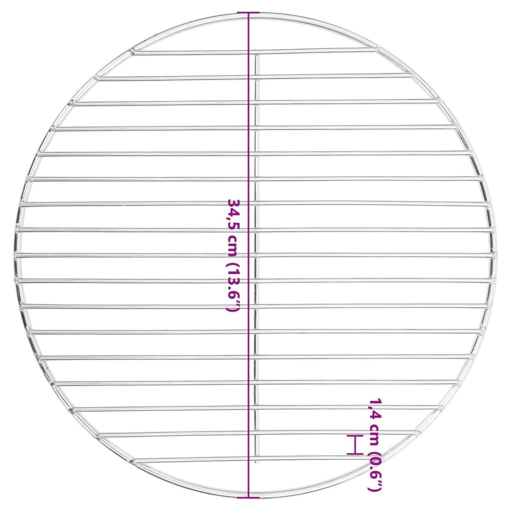 vidaXL Grill pentru grătar rotund, Ø34,5 cm, oțel inoxidabil 304 vidaXL Grill pentru grătar rotund, Ø34,5 cm, oțel inoxidabil 304