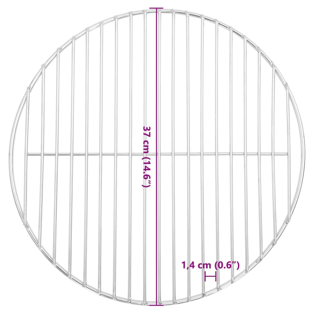 vidaXL Grill pentru grătar rotund, Ø37 cm, oțel inoxidabil 304 vidaXL Grill pentru grătar rotund, Ø37 cm, oțel inoxidabil 304