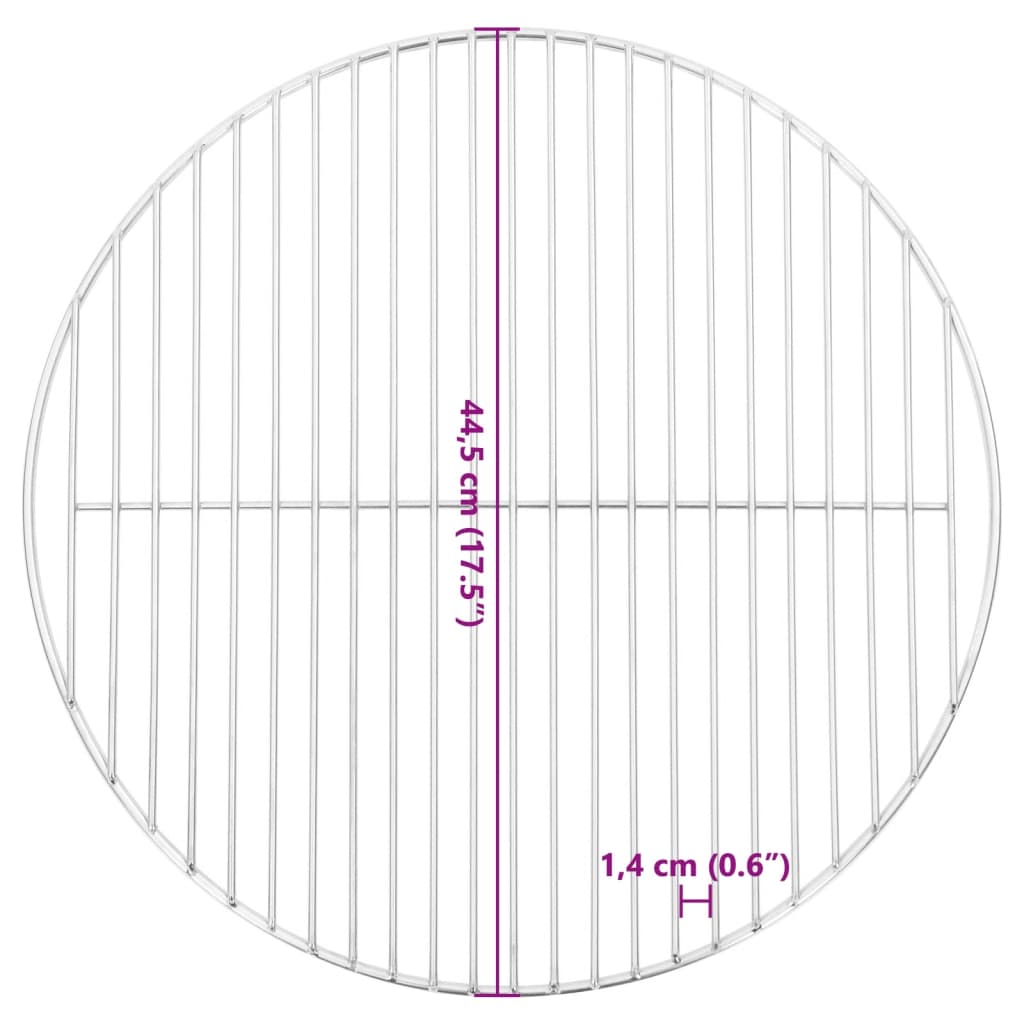 vidaXL Grill pentru grătar rotund, Ø44,5 cm, oțel inoxidabil 304 vidaXL Grill pentru grătar rotund, Ø44,5 cm, oțel inoxidabil 304