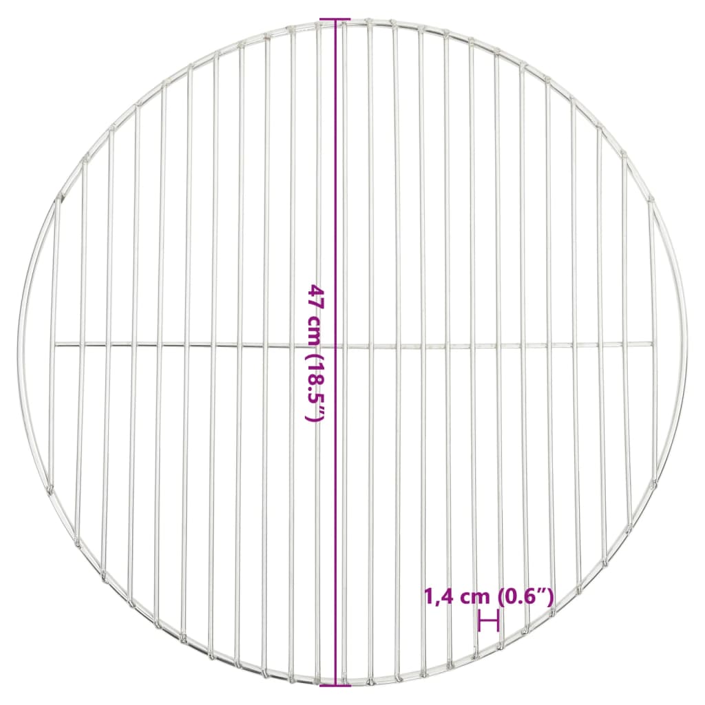 vidaXL Grill pentru grătar rotund, Ø47 cm, oțel inoxidabil 304 vidaXL Grill pentru grătar rotund, Ø47 cm, oțel inoxidabil 304