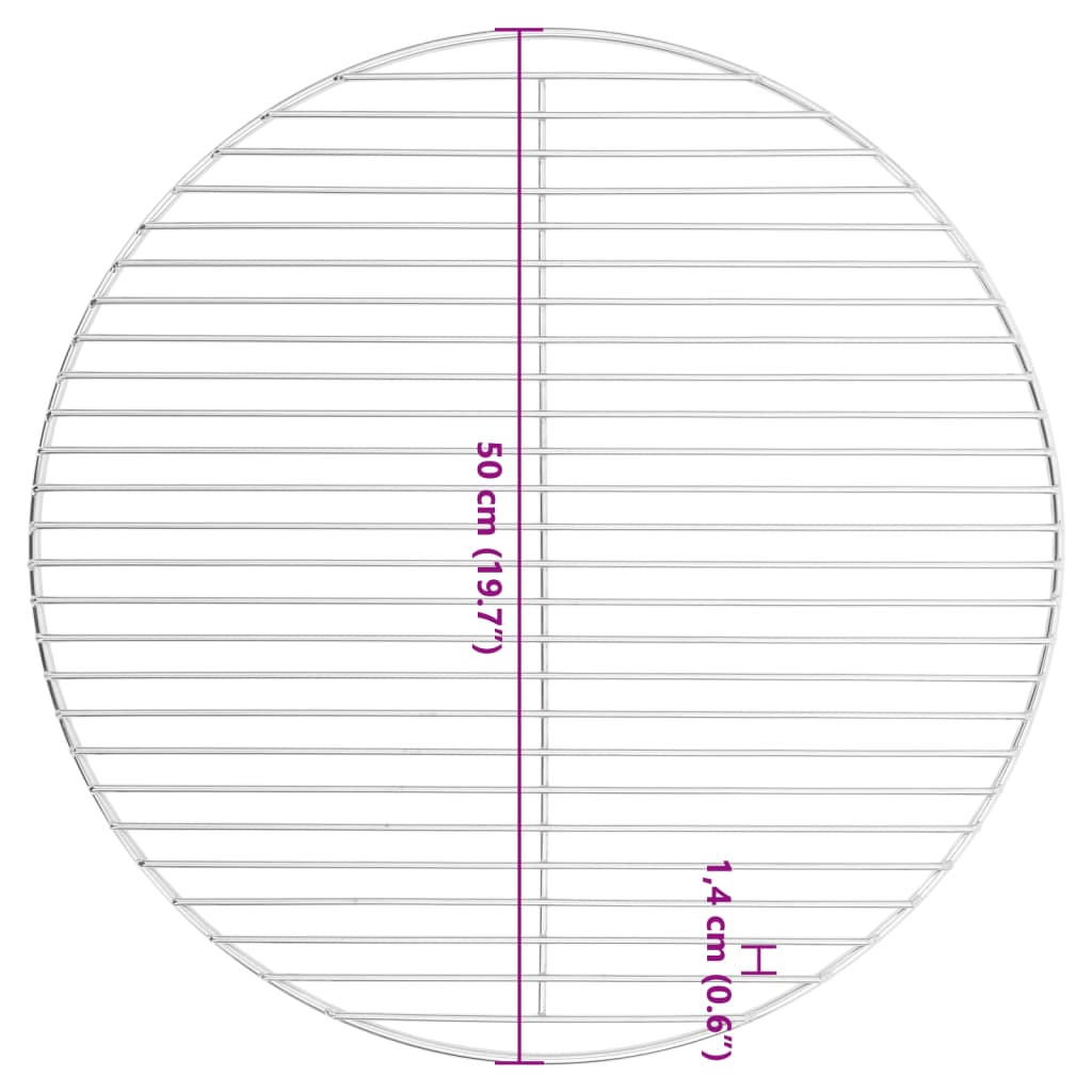 vidaXL Grill pentru grătar rotund, Ø50 cm, oțel inoxidabil 304 vidaXL Grill pentru grătar rotund, Ø50 cm, oțel inoxidabil 304