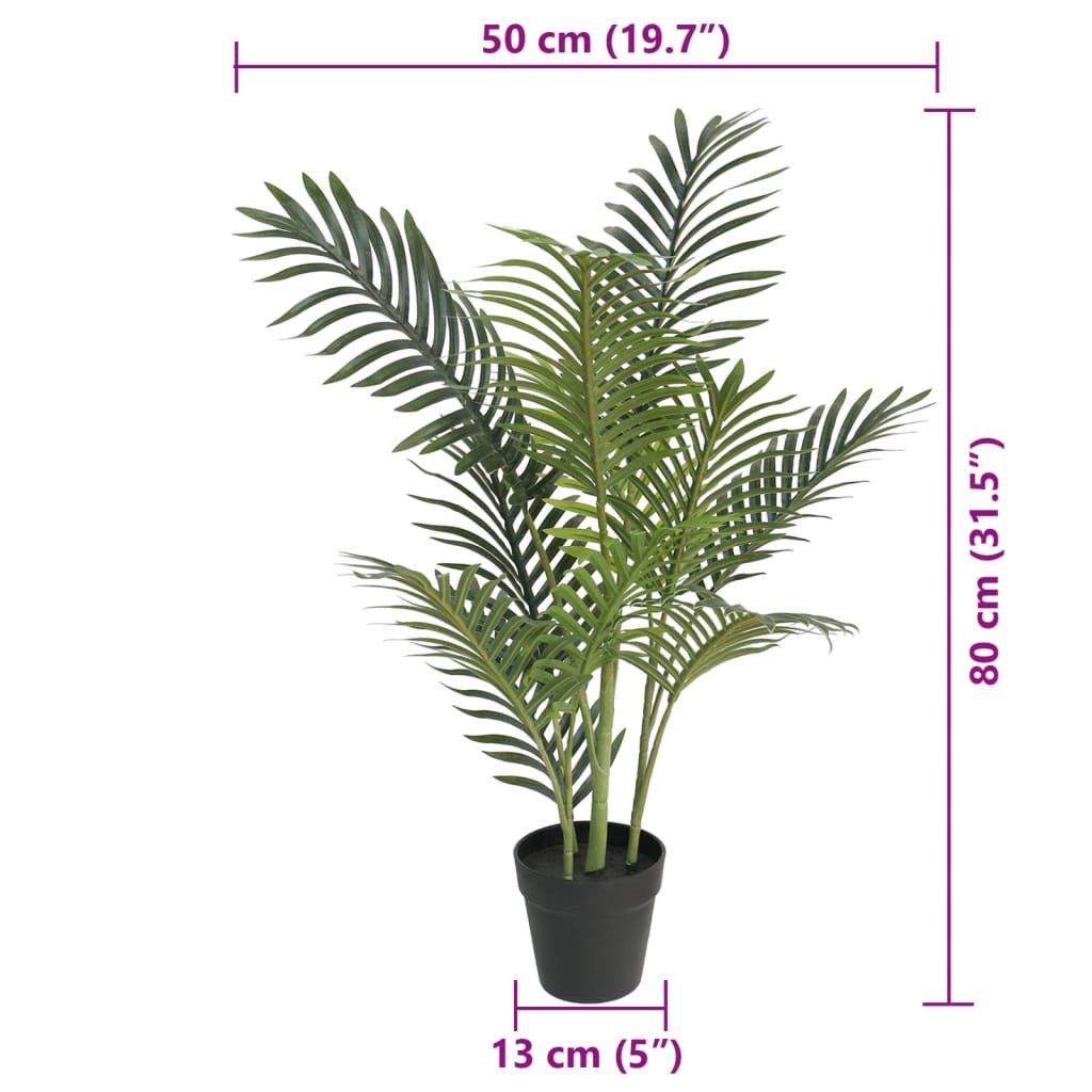 vidaXL Palmier artificial, verde, 80 cm, PP vidaXL Palmier artificial, verde, 80 cm, PP