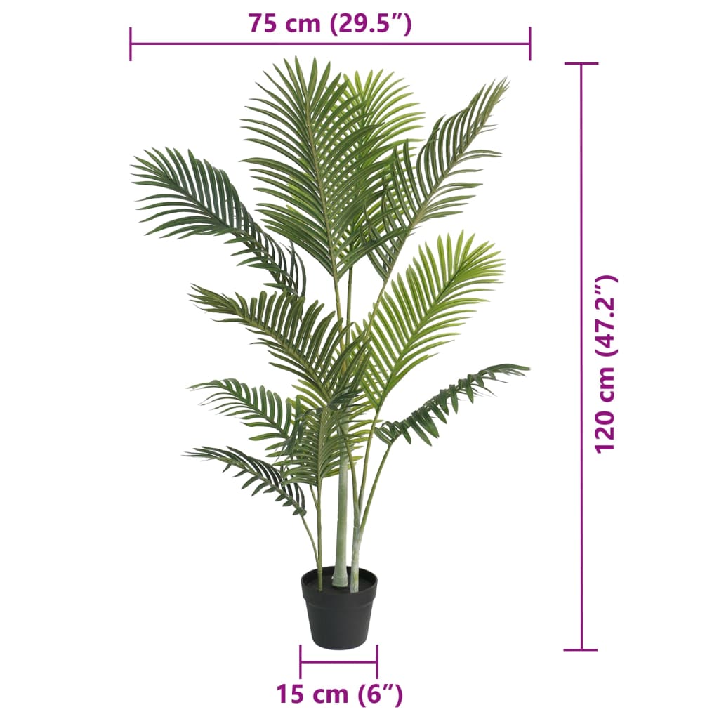 vidaXL Palmier artificial, verde, 120 cm, PP vidaXL Palmier artificial, verde, 120 cm, PP
