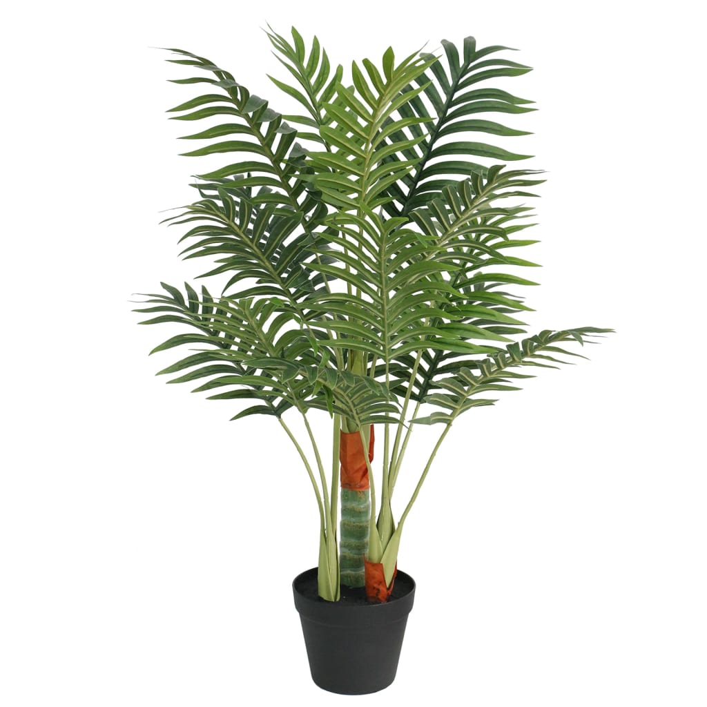 vidaXL Palmier artificial cu 3 trunchiuri, verde, 85 cm, PP vidaXL Palmier artificial cu 3 trunchiuri, verde, 85 cm, PP