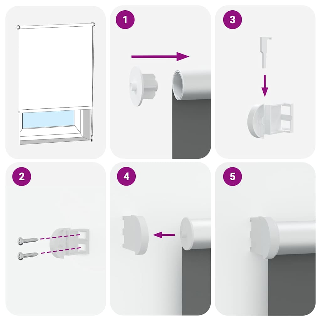 vidaXL Jaluzea cu role opace Ivoar 130x175 cm Lățime material 126,6 cm