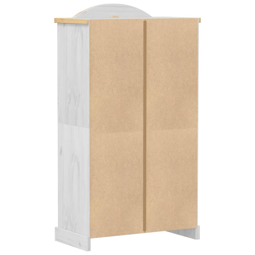 vidaXL Șifonier „Corona”, alb, 102x52x186 cm, lemn masiv de pin