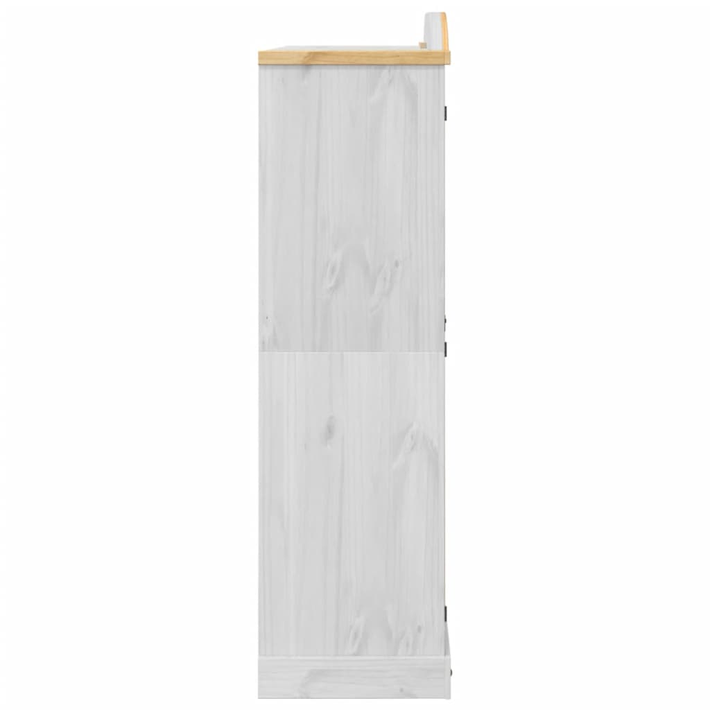 vidaXL Șifonier „Corona”, alb, 151,5x52x186 cm, lemn masiv de pin vidaXL Șifonier „Corona”, alb, 151,5x52x186 cm, lemn masiv de pin