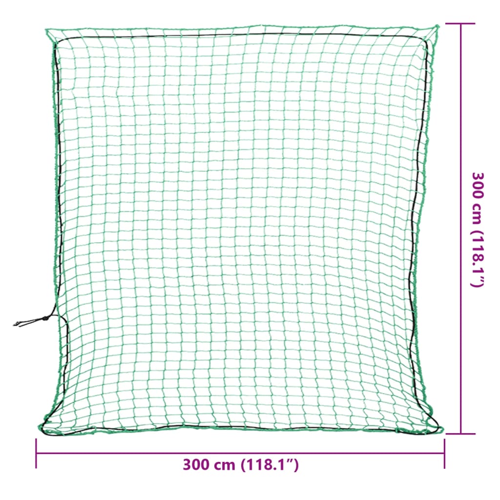 vidaXL Plasă de remorcă cu funie elastică, verde, 3x3 m, PP
