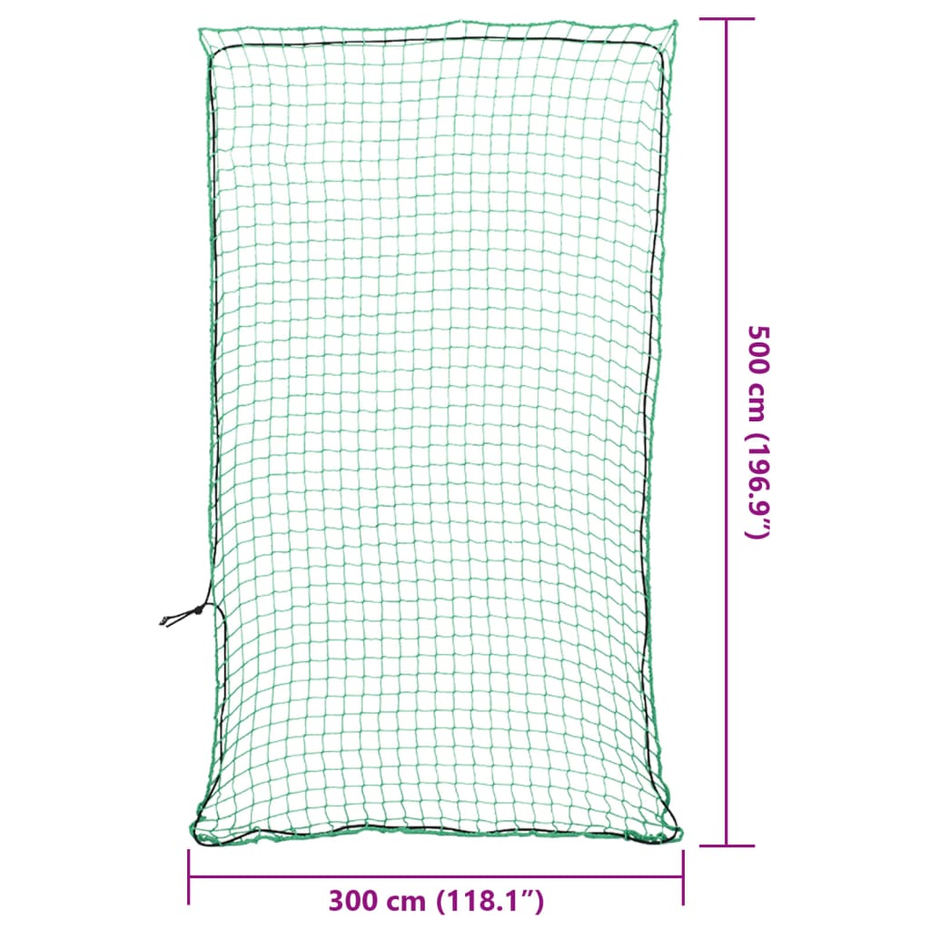 vidaXL Plasă de remorcă cu funie elastică, verde, 5x3 m, PP