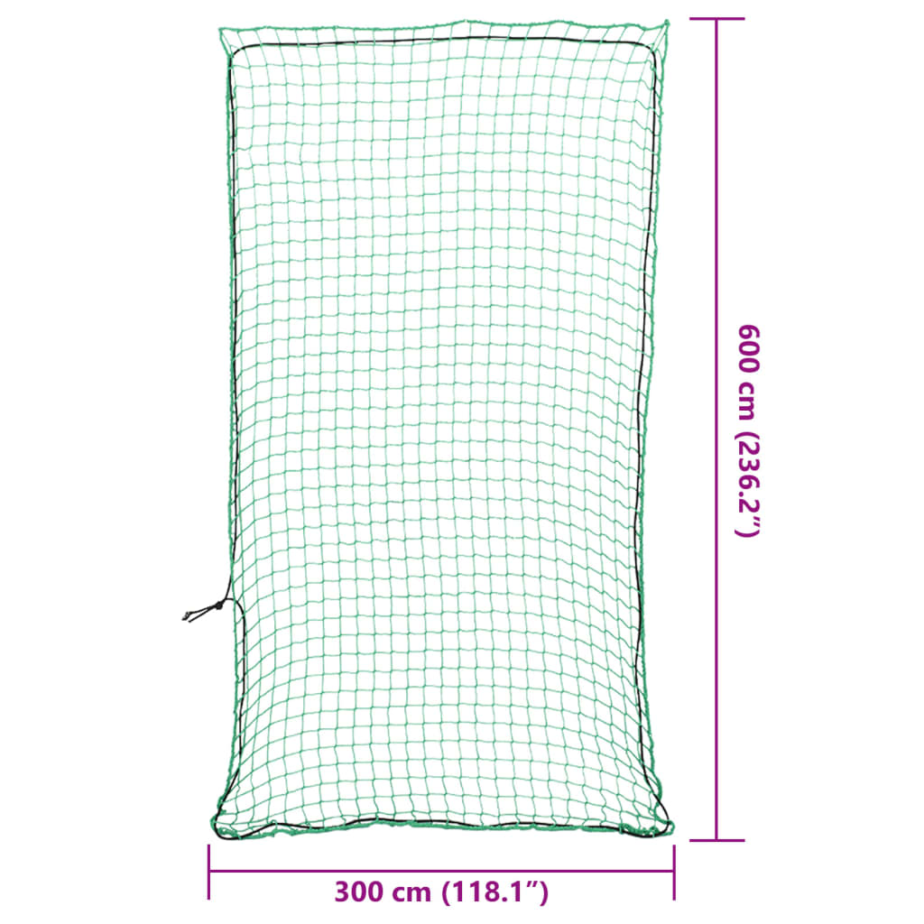 vidaXL Plasă de remorcă cu funie elastică, verde, 6x3 m, PP