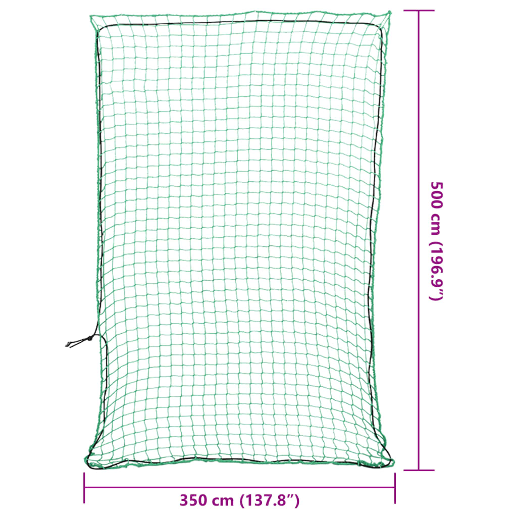 vidaXL Plasă de remorcă cu funie elastică, verde, 5x3,5 m, PP