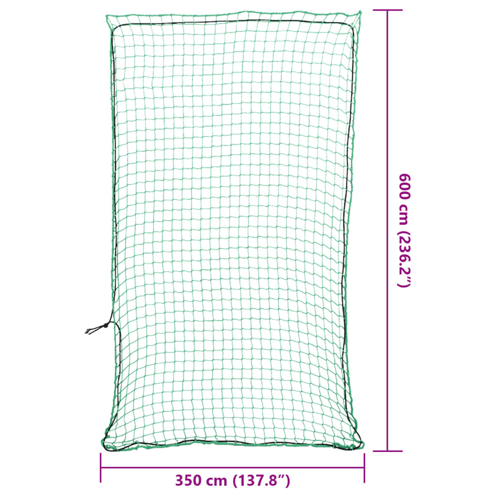 vidaXL Plasă de remorcă cu funie elastică, verde, 6x3,5 m, PP