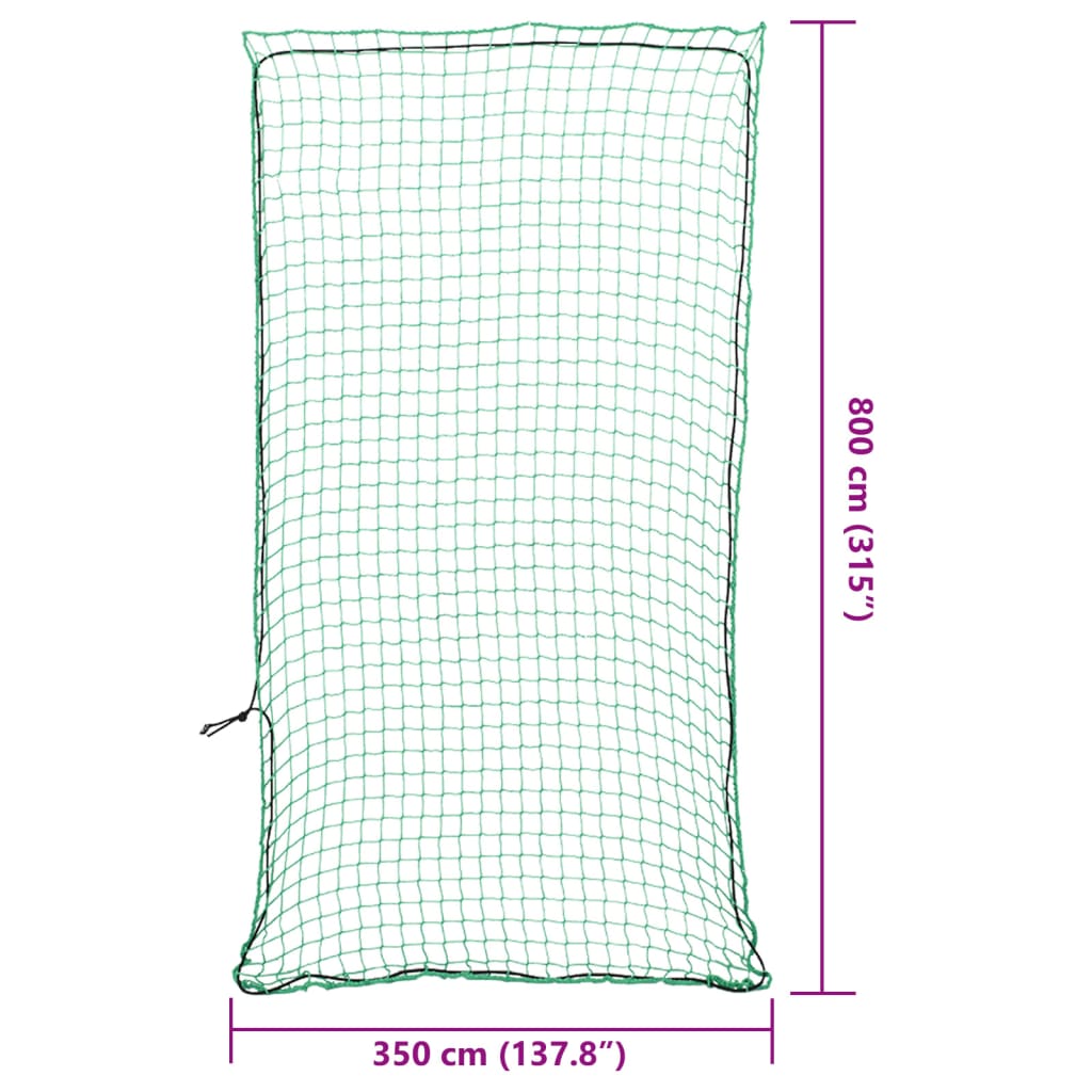 vidaXL Plasă de remorcă cu funie elastică, verde, 8x3,5 m, PP vidaXL Plasă de remorcă cu funie elastică, verde, 8x3,5 m, PP