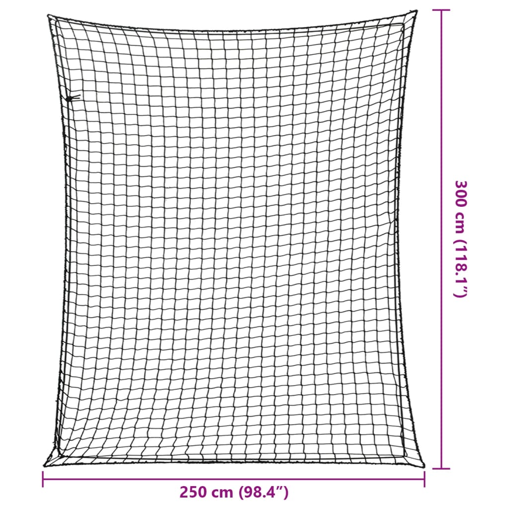 vidaXL Plasă de remorcă cu funie elastică, negru, 3x2,5 m, PP