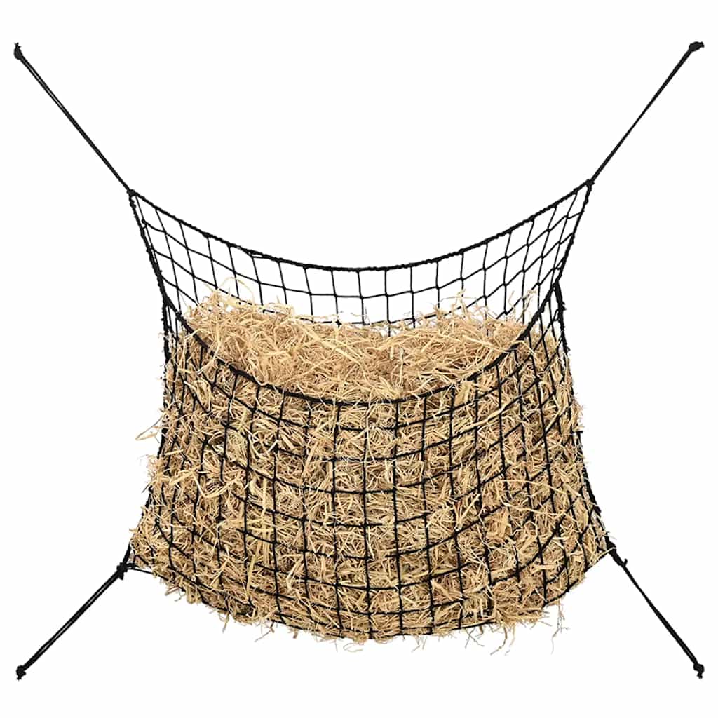 vidaXL Plase pentru fân, 2 buc, negru, rotunde, 75x50 cm, PP vidaXL Plase pentru fân, 2 buc, negru, rotunde, 75x50 cm, PP