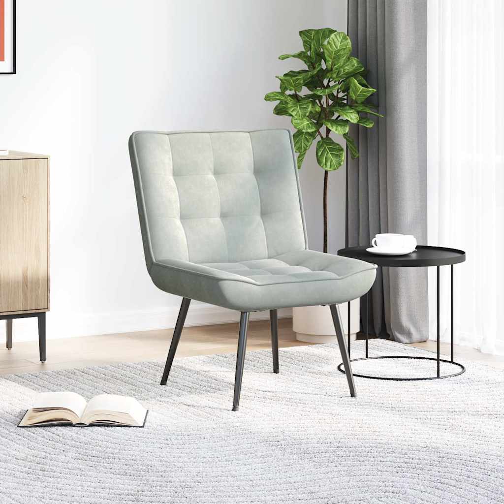 vidaXL Scaun de relaxare gri deschis 64x74x84 cm catifea vidaXL Scaun de relaxare gri deschis 64x74x84 cm catifea