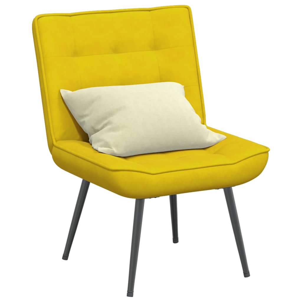 vidaXL Scaun de relaxare galben 64x74x84 cm catifea vidaXL Scaun de relaxare galben 64x74x84 cm catifea